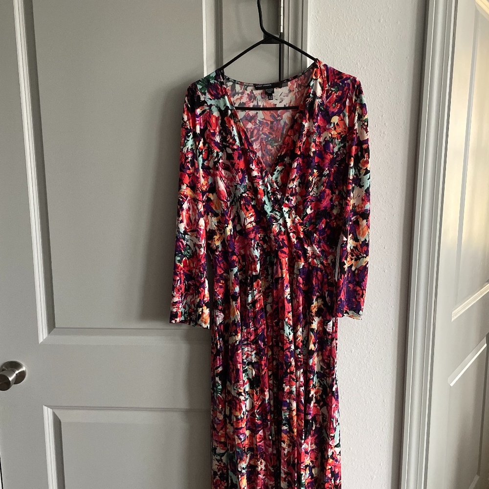 Faux wrap dress with belt